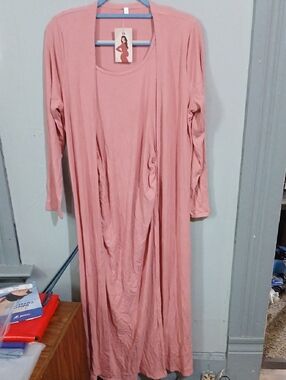 Womens Maternity & Cardigan Maxi Dress Set